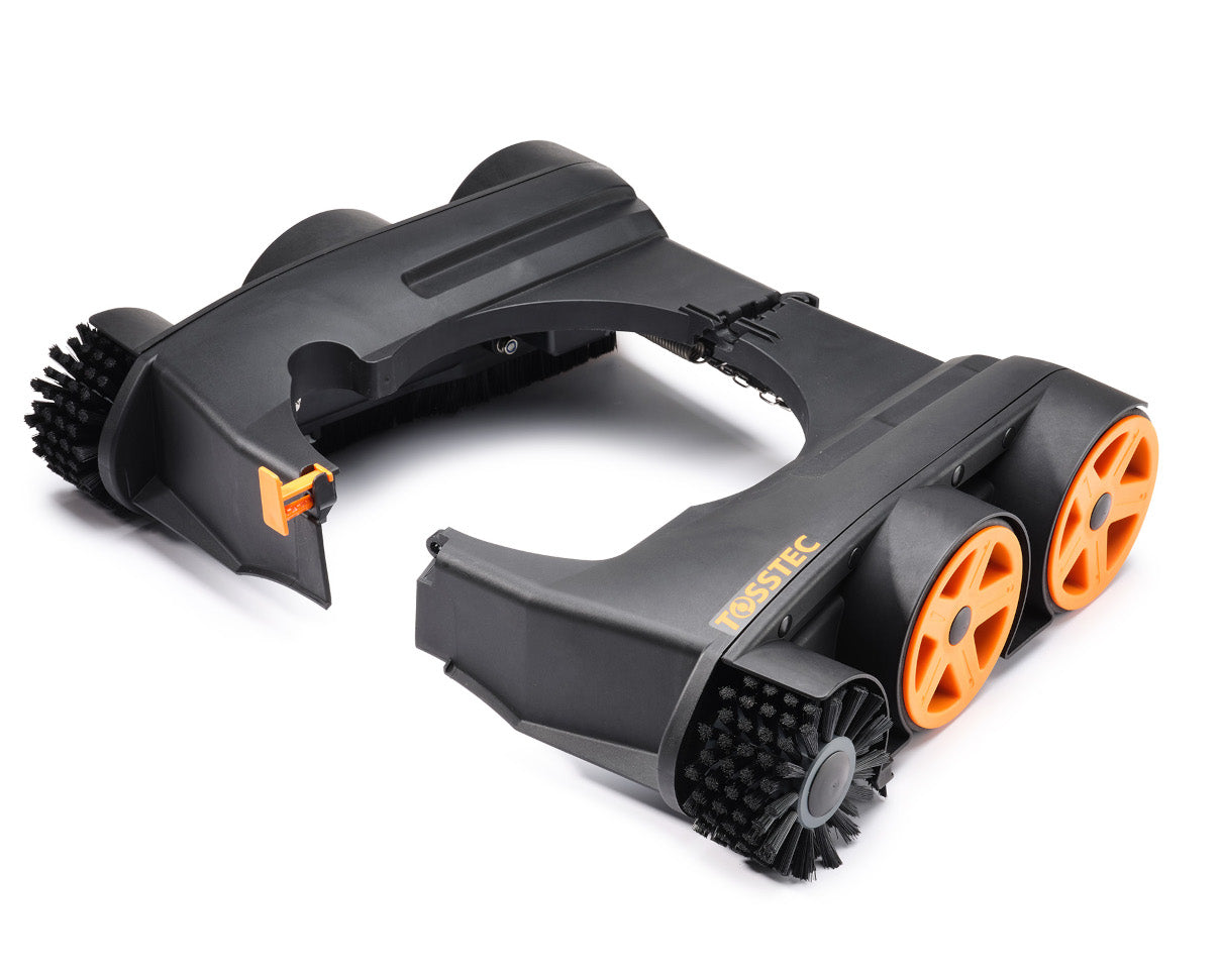 Das geöffnete Fahrwerk des TOSSTEC Biopoolroboters TT-RB