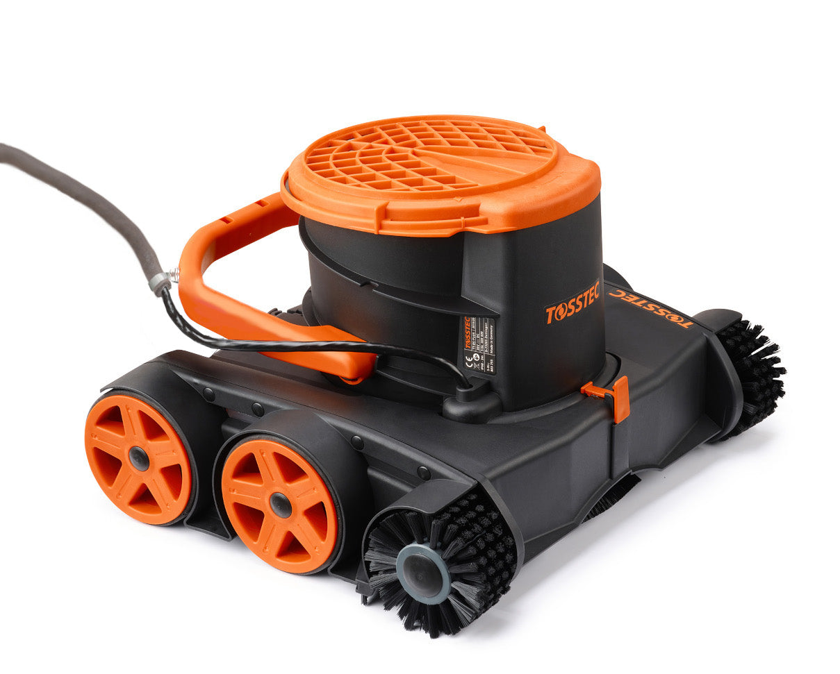 Der TOSSTEC Biopoolroboter TT-RB rechte Seite mit Typschild